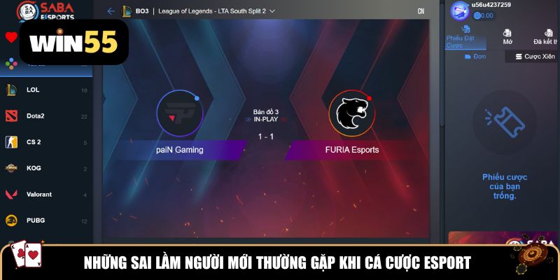 Những sai lầm người mới thường gặp khi cá cược eSport