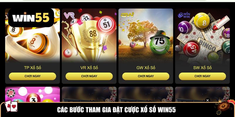Các loại đặt cược xổ số Win55
